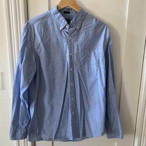 J.Crew Flex Washed Slim Blue Long Sleeve Button Down Shirt Size Large